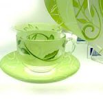 فنجان نعلبکی بوتیک سبز لومینارک